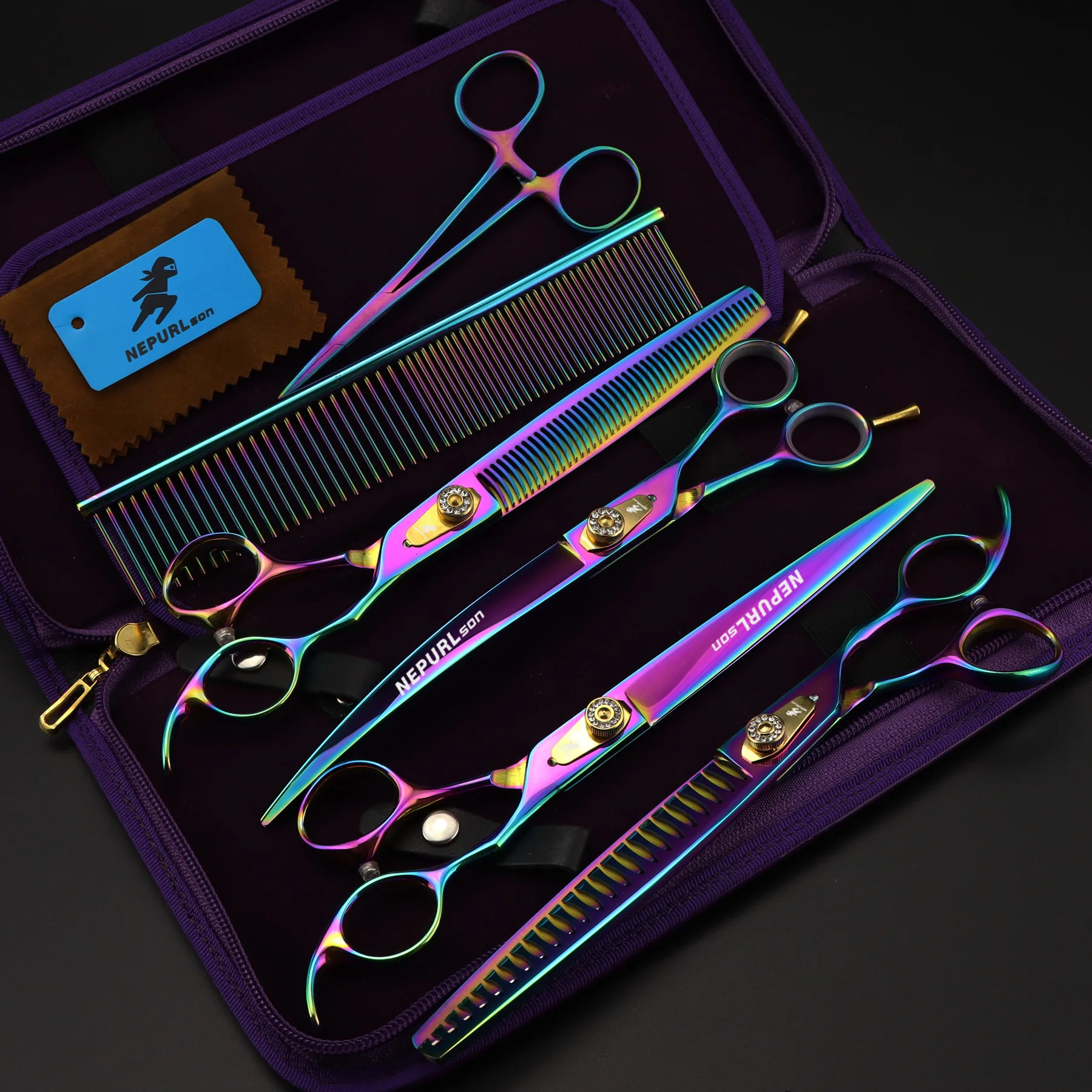 8inch High Quality Pet Grooming Scissors Sets 1STRAIHT &amp 2THINNING 1 CURVED scissors in set | Дом и сад