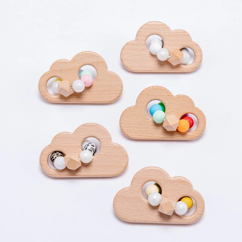 1 шт Детские деревянный Прорезыватель для зубов из бука деревянная облако