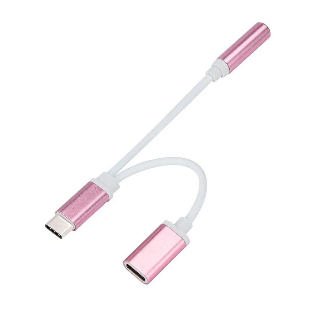 2в1 USB Type-C на 3 5 мм разъем AUX аудио сплиттер конвертер адаптер + зарядный кабель для