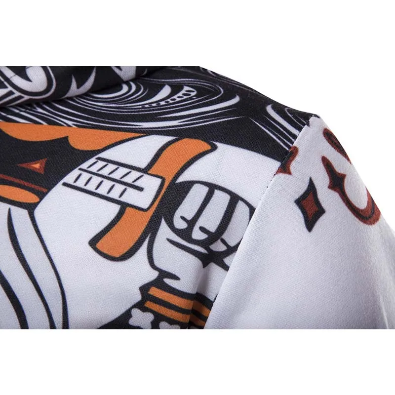 Мужская толстовка с 3D принтом игральных карт модный приталенный пуловер в стиле