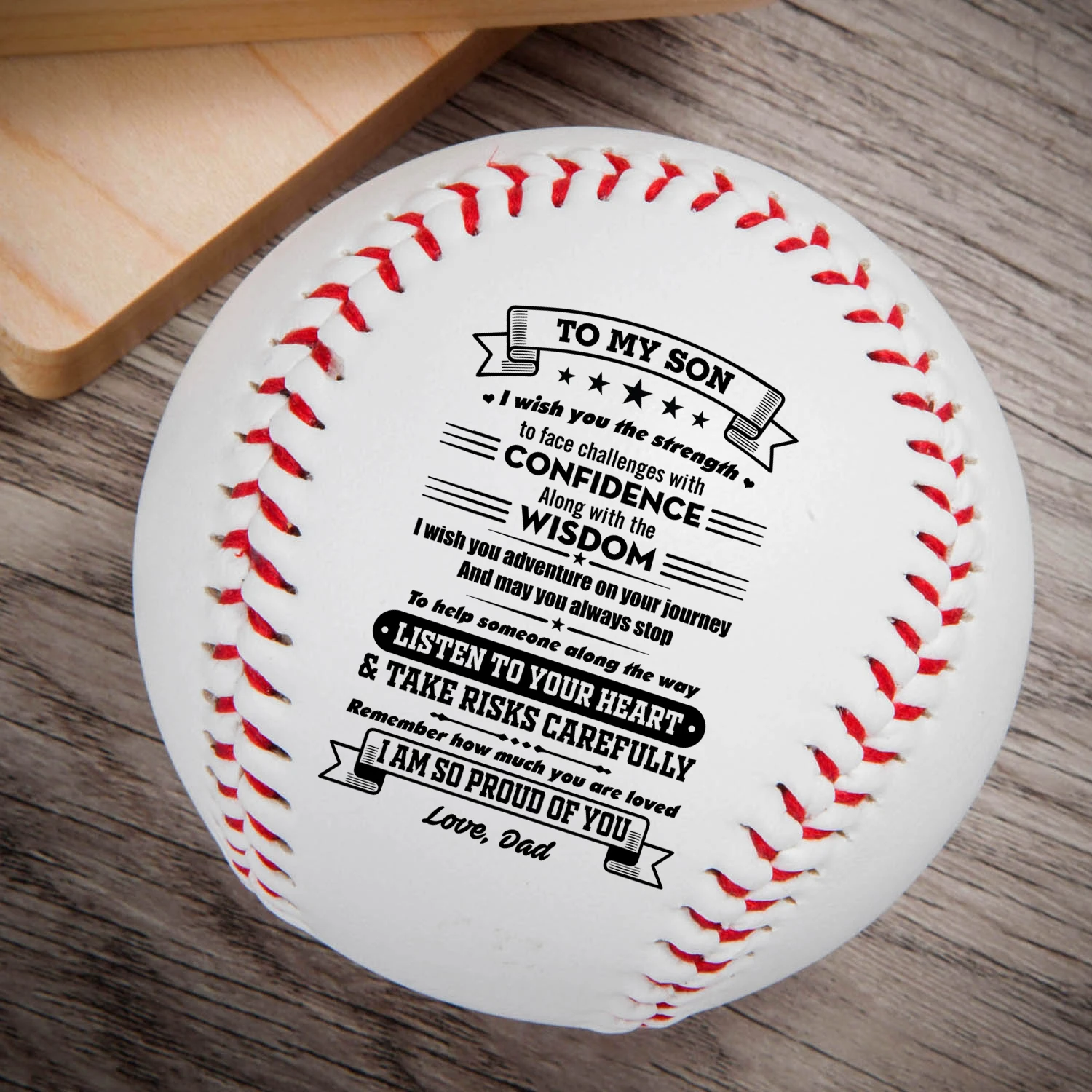 

Dad To My Son Everything printed Content Baseball Ball Birthday GiftRemember How Much You Are Loved