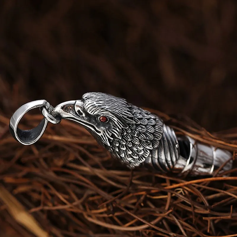 New 100% real s925 pure silver fashion creative personality whistle Man pendant 2021 Trendy eagle for men and women | Украшения и