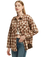 plaid shirts womens blouses and tops long sleeve female casual print shirts loose cotton checked lady outwear spring news