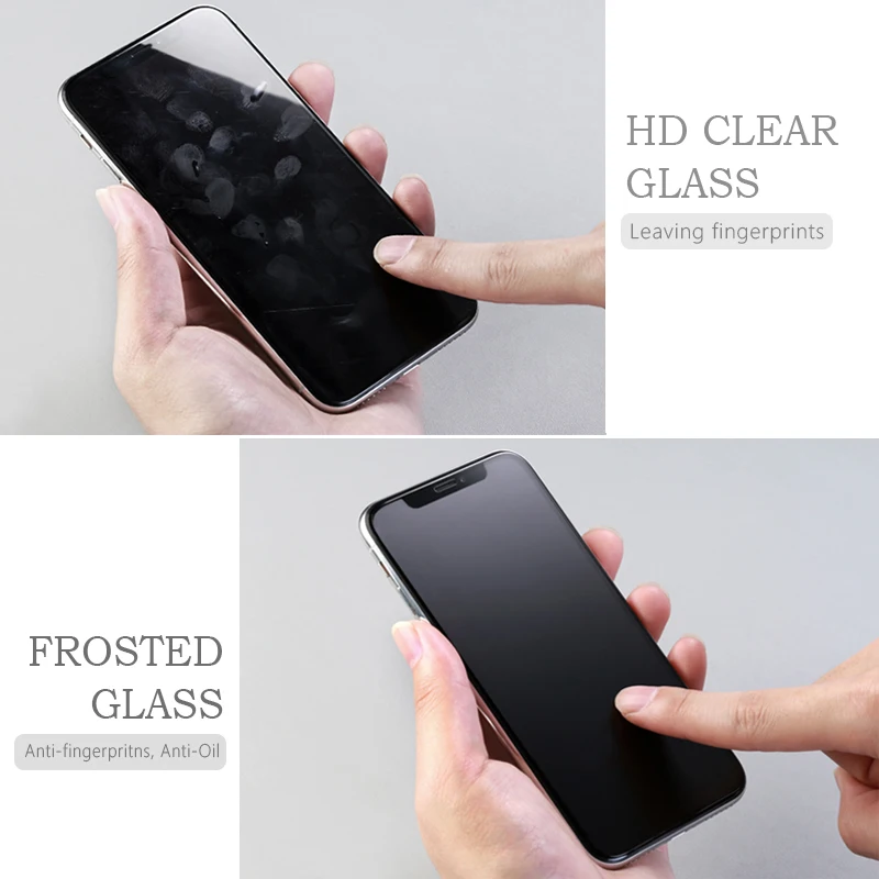 1-2PCS No Fingerprint Glass for Iphone 13 Pro Max Full Cover Screen Protector Frosted Matte Glass for Iphone11 XR XS Smooth Edge