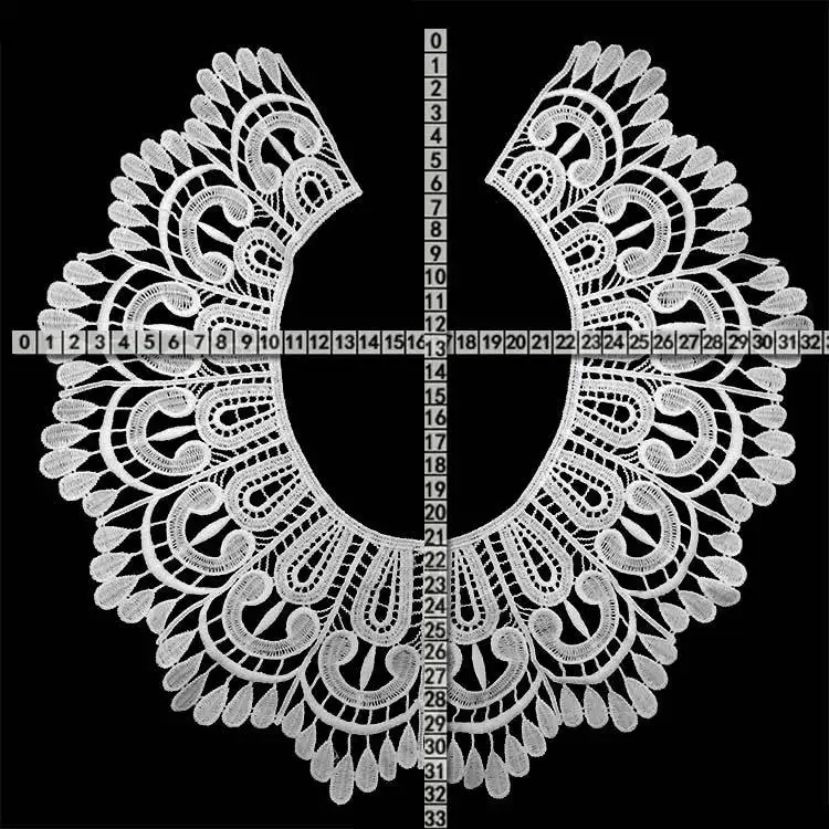 С вышивкой с круглой горловиной для творчества искусственные Съемная воротники