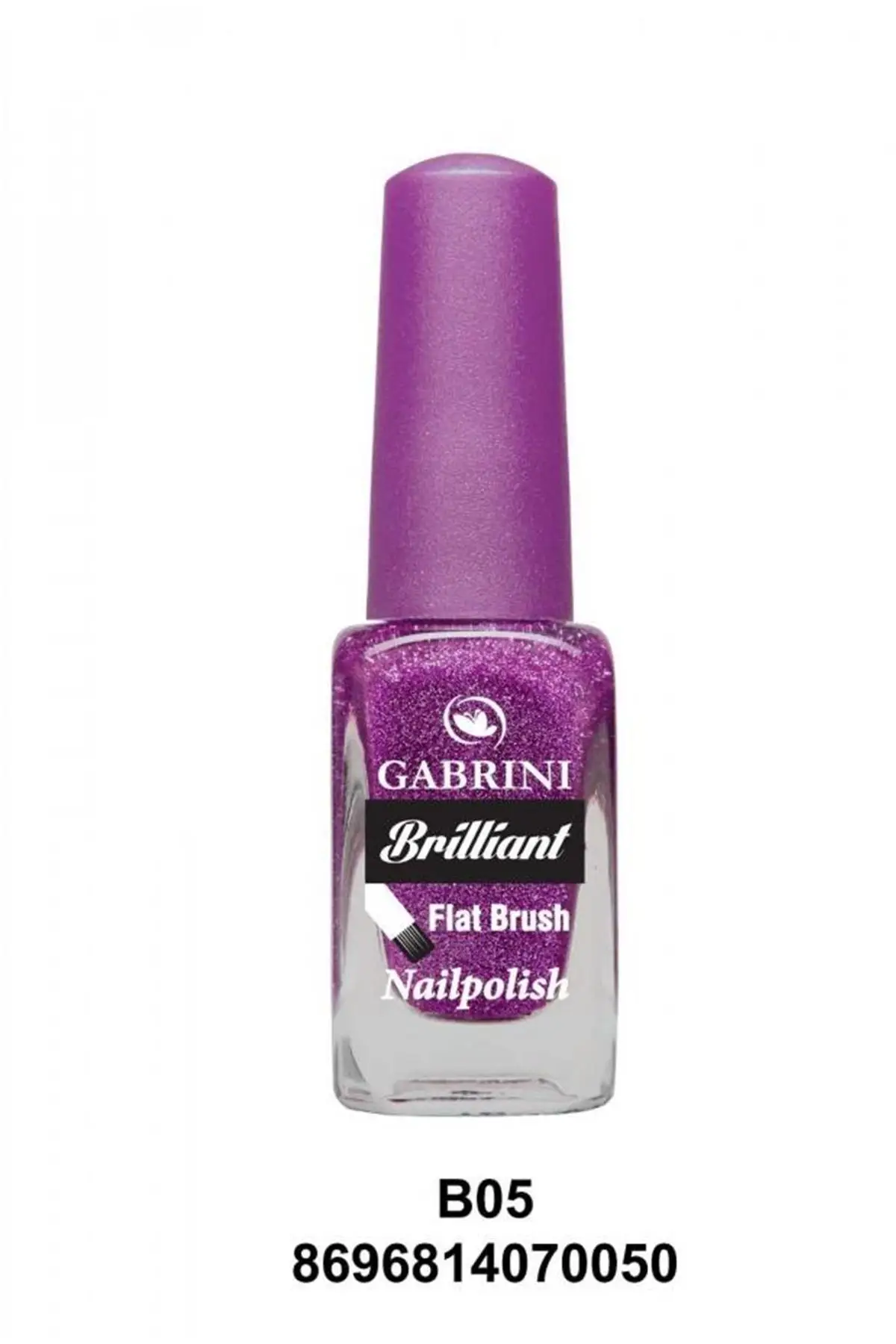Gabrini Brilliant Flat Brush Nail Polish (Silvery Polish) Color: Eggplant purple Tone Codes: 5 | Красота и здоровье