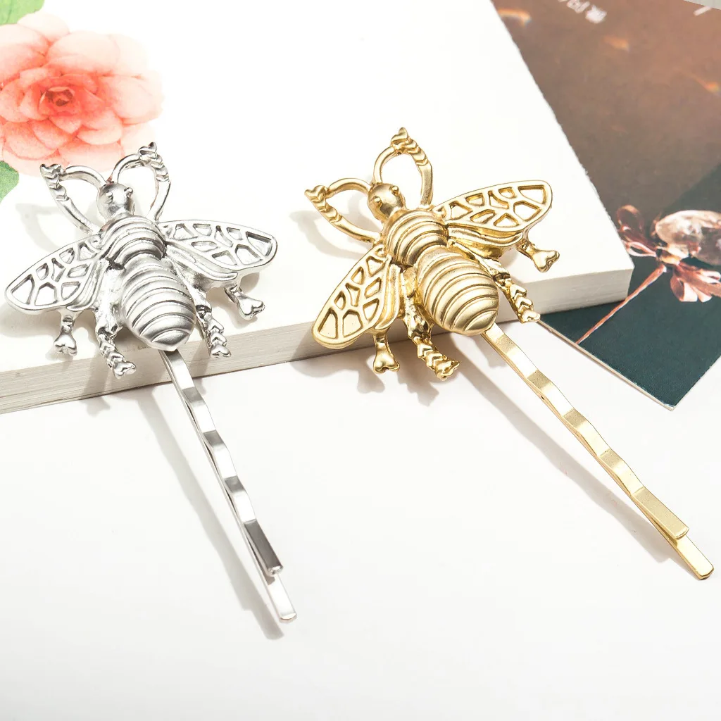 

1 Pc Hot Fashion Women Girls Gold Tone Bee Hairpin Side Clip Hair Clip Hairpin