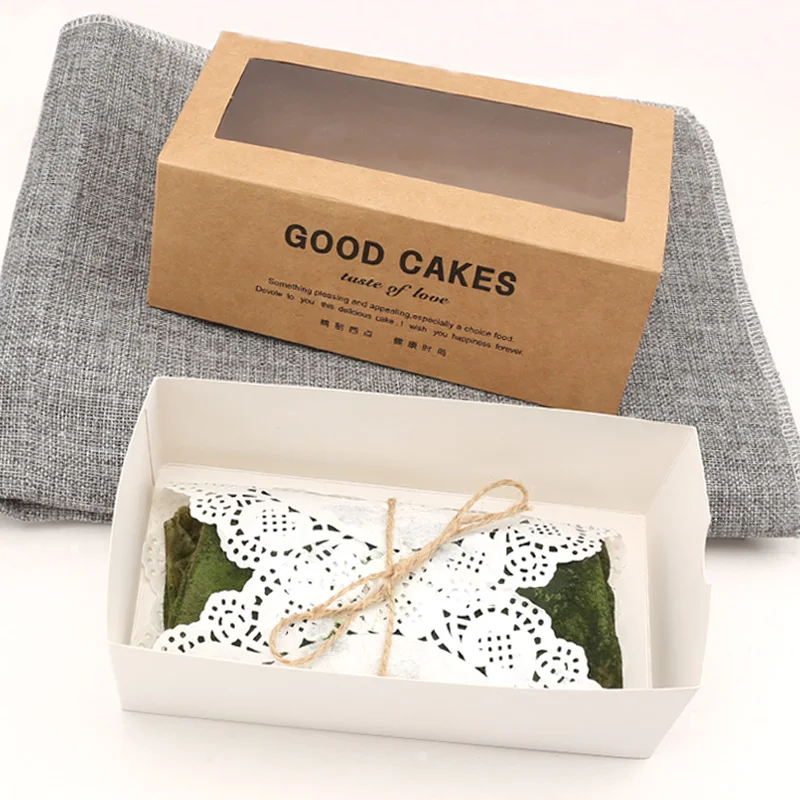 50 шт. коробки для тортов из крафт-бумаги с окном спасибо хлебобулочных изделий