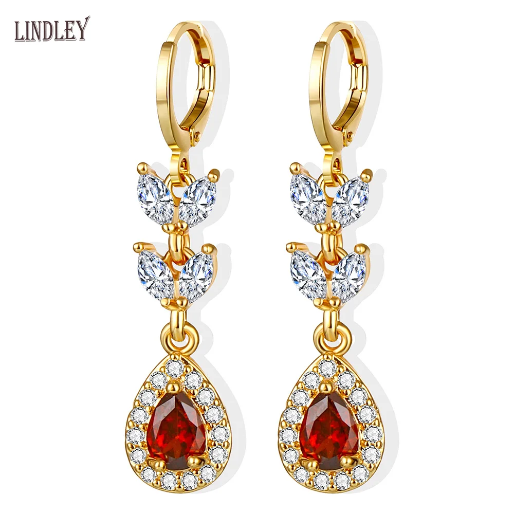 Женские серьги гвоздики LINDLEY классические из циркона в форме капли воды