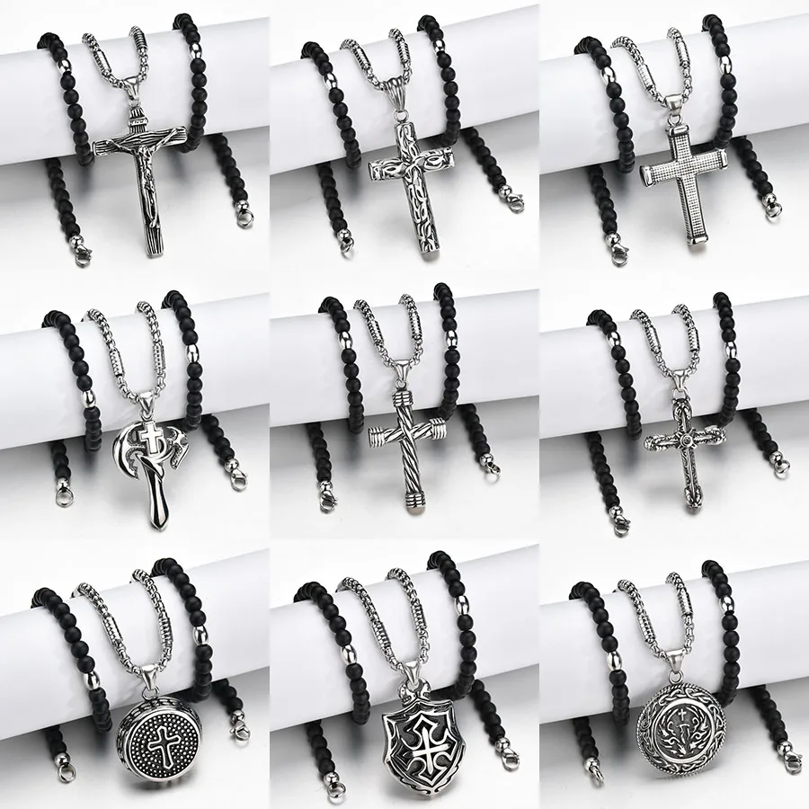 Цепочка с подвеской-крестом из нержавеющей стали 316L | Украшения и аксессуары