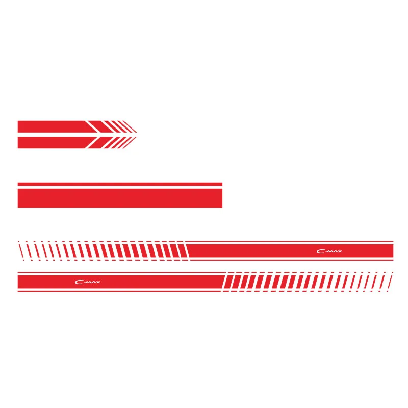 

5Pcs Car Long stripe Stickers For Ford C-Max cmax Car Hood Side Door Rearview Mirror Auto Body Decals
