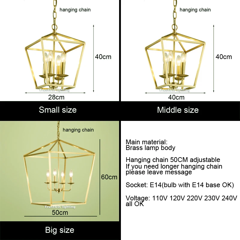 

Hanging Chain Pendant Light Lamp Golden Diamond Style Copper Brass LED Bulbs Gold Knob Switch,touch On/off Switch Modern 3 Years