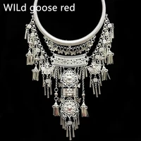 national style jewelry semi precious stone necklace yingluo exaggerated large collar national style hollowed out factory wholesa