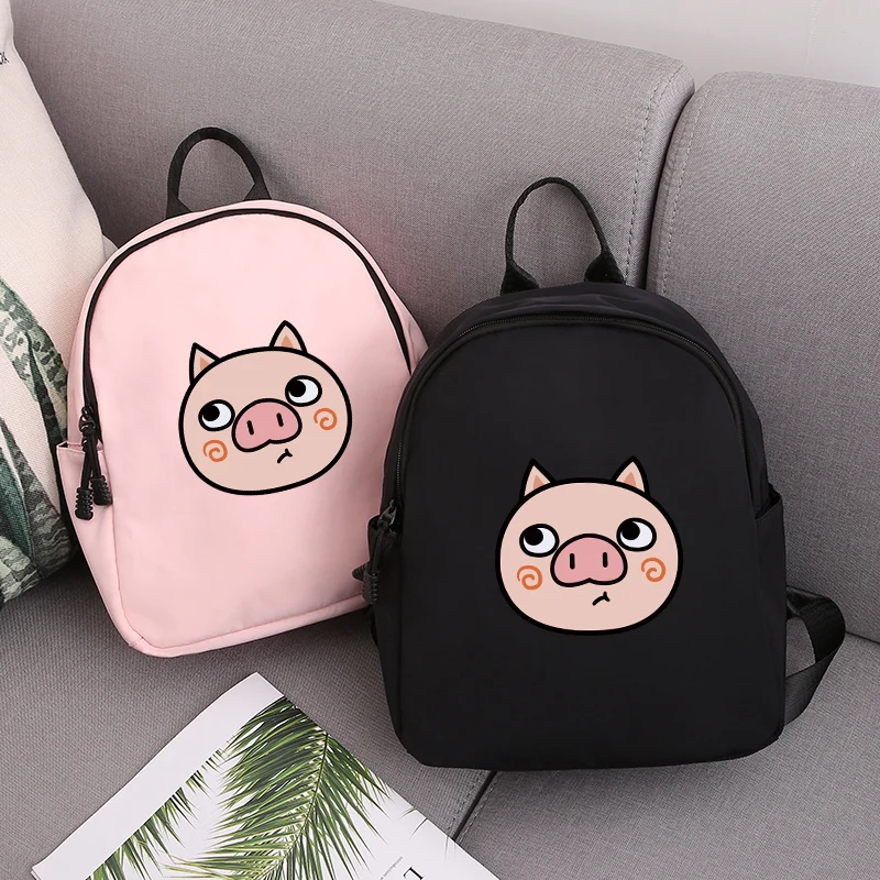 

Cute Cartoon Pig Style Preppy Women Men Waterproof Backpack School Ladies Small Travel Outdoor School Bag for Students Boy Girl