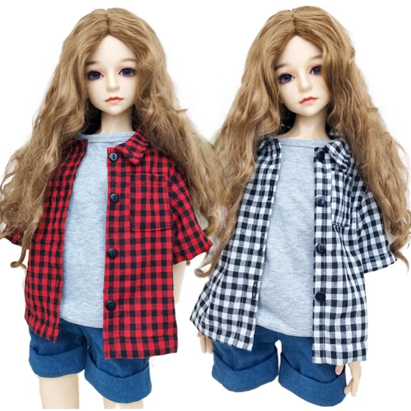 

Handmade Plaid Shirt for Barbie CD FR Kurhn BJD Ken Doll Clothes Dollhouse Role Play Accessories