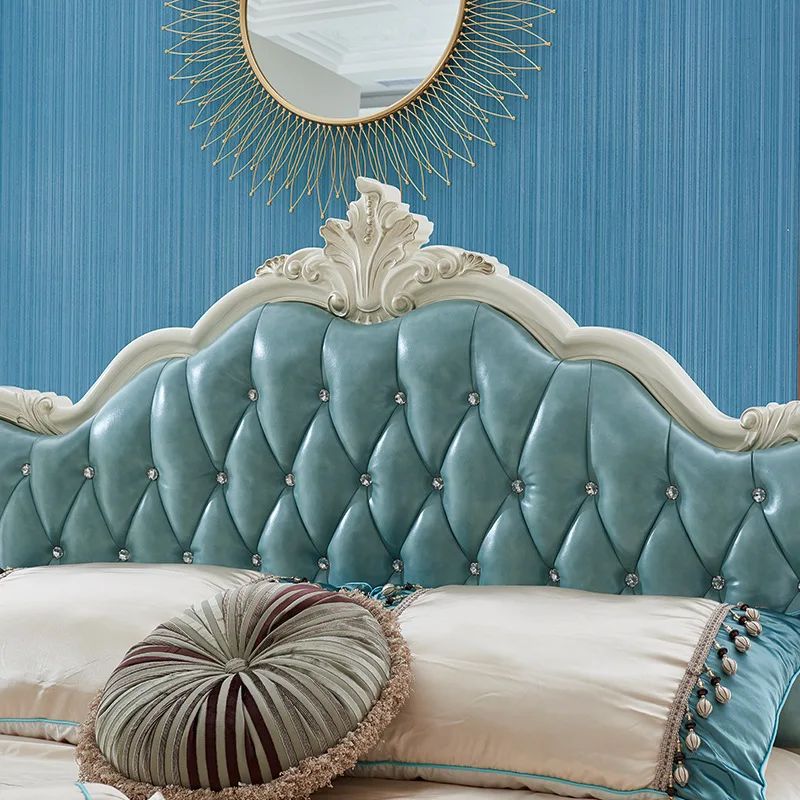 Простая двуспальная кровать в европейском стиле 1 5 м 8 мягкая сумка из белого дуба