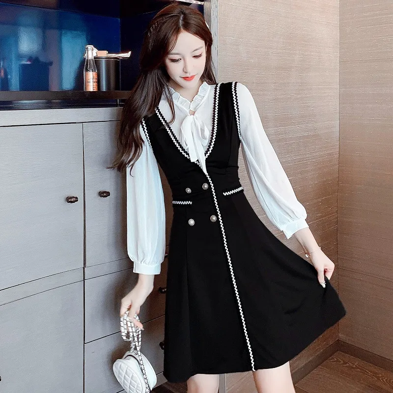 

wear Korean version long sleeve top fashion suit vest vest vest dress two piece suit skirt children autumn and winter