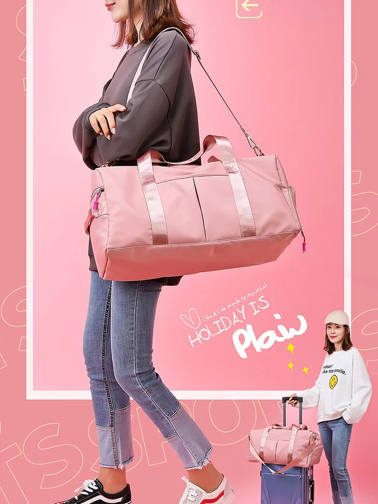 waterproof nylon carry on travel bags hand luggage bag dry and wet separation women's large capacity travel crossbody sport bags