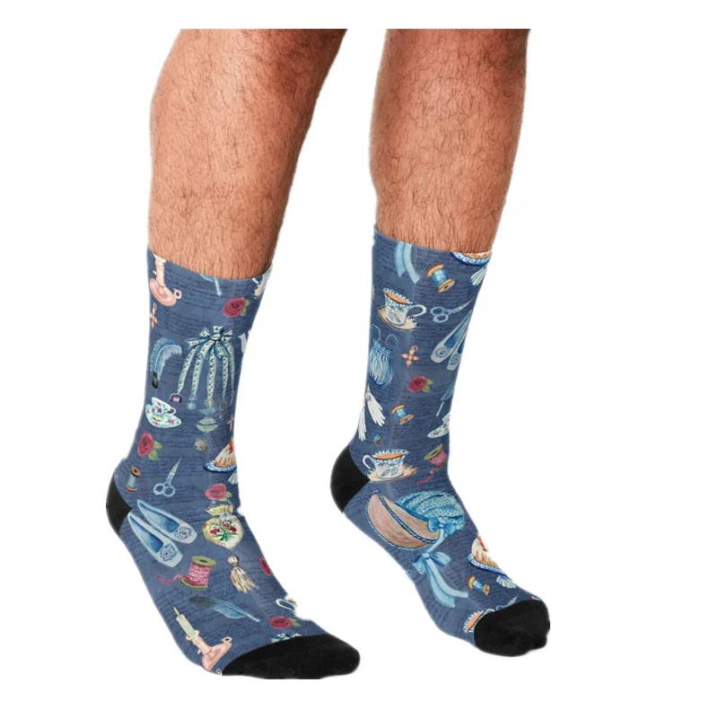 Забавные мужские носки 2021 счастливые в стиле хип хоп с принтом бесконечный