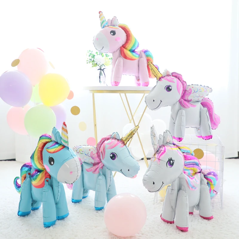 

Assembling Unicorn Balloons 3D Air walker Unicorn Foil Balloon Birthday Party Decorations Unicorn Balloons