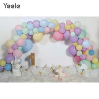 yeele baby 1st birthday party unicorn colorful ballons newborn photography backdrop decoration backgrounds for photo studio