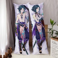decorative cartoon kawaii pillows anime game genshin impact dakimakura character long hugging body otaku cover sleep bedding