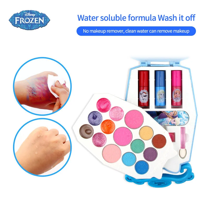 

New Disney Girls Frozen Elsa Anna Cosmetics Beauty Set Toy Kids Snow White Princess Fashion Toys Play House Children Party Gift