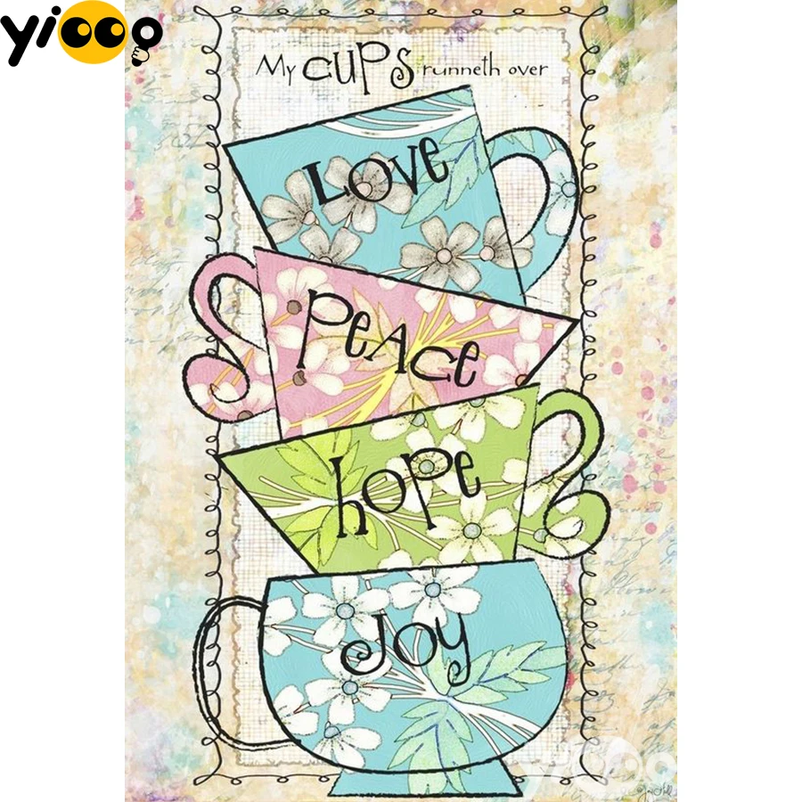 

Full Square/Round Drill Diamond Painting Cross Stitch Embroidery My Colored Cups Rhinestone Mosaic Home Decor Gift AX2920