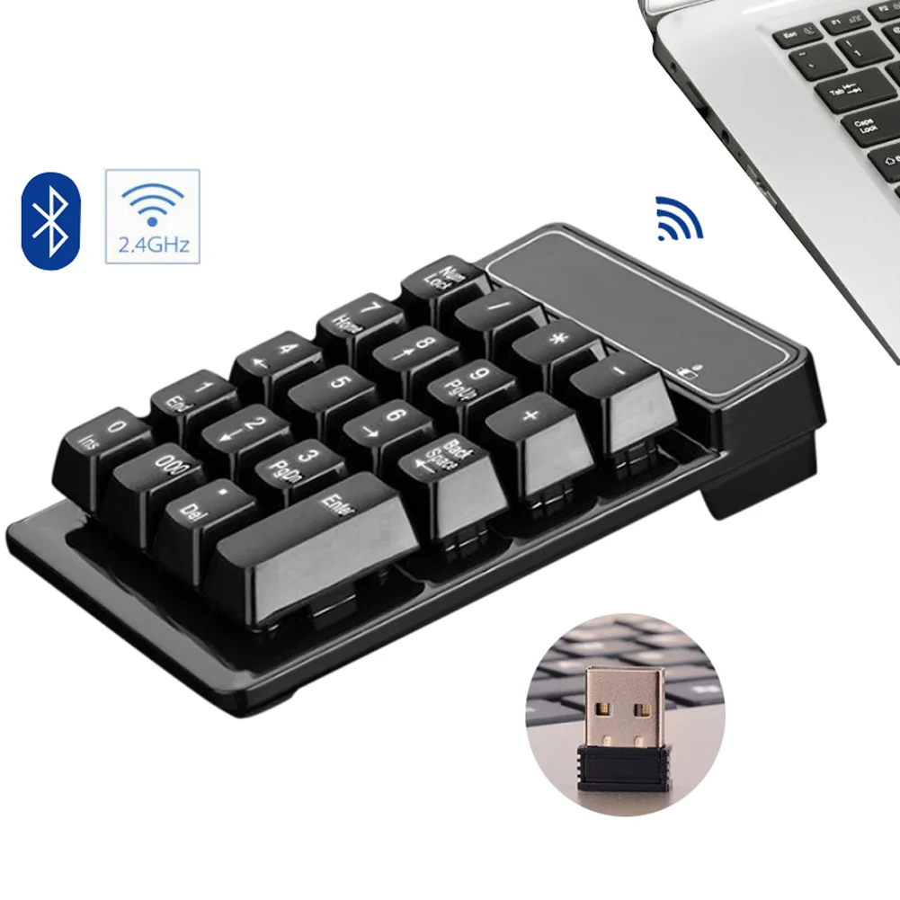 Миниатюрная беспроводная цифровая клавиатура 2 4 ГГц с USB 19 клавиш цифровой