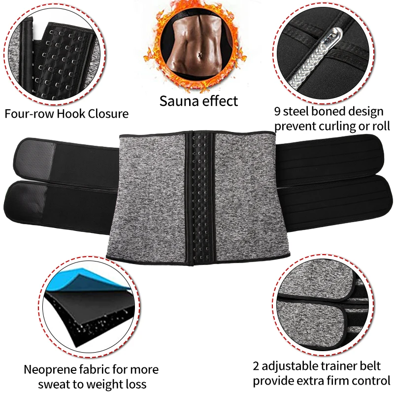 Neoprene Sauna Waist Trainer Corset Sweat Belt for Women Weight Loss Workout Sport Girdle Waist Band Body Shaper Faja Shapewear