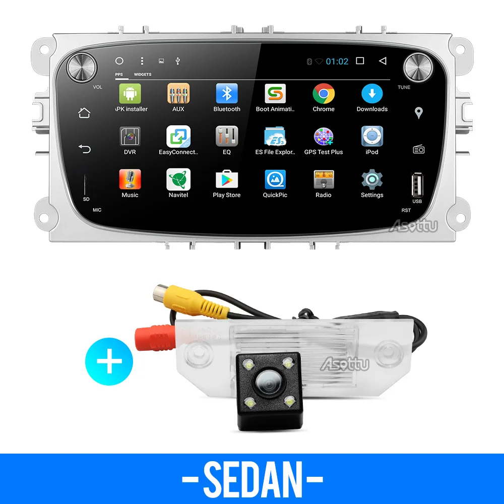 Sedan camera Android 8,1 автомобиль DVD Восьмиядерный для Ford Mondeo C-max Фокус galaxy S-max автомобиль dvd gps радио Видео плеер в тире dvd 1024*600 - Цвет: Sedan camera