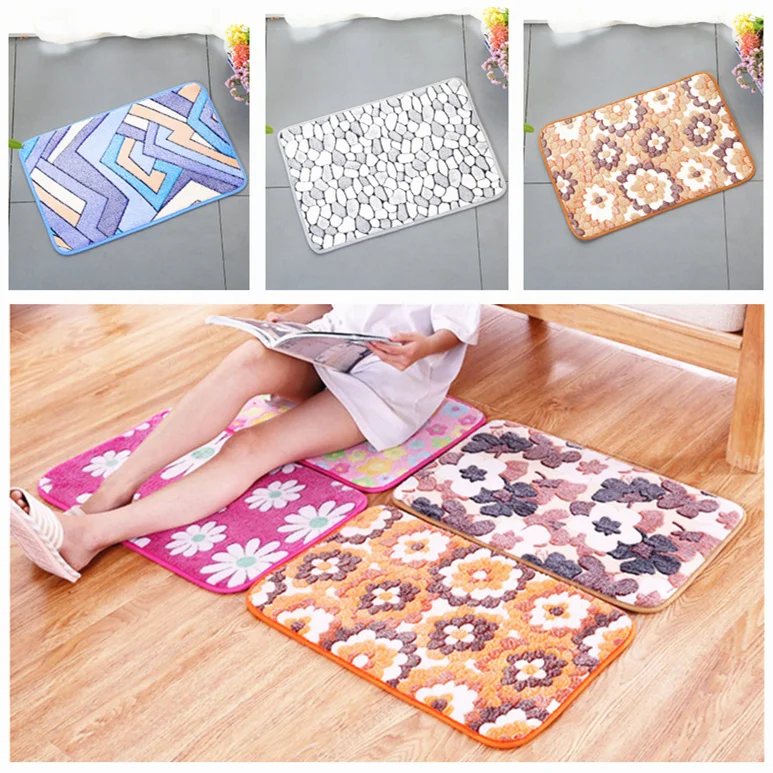 

Creative pattern Coral velvet Floor Mat Rug Non-slip carpet Home Decoration Bathroom Bath Mat Toilet Carpet kitchen Sofa Carpet