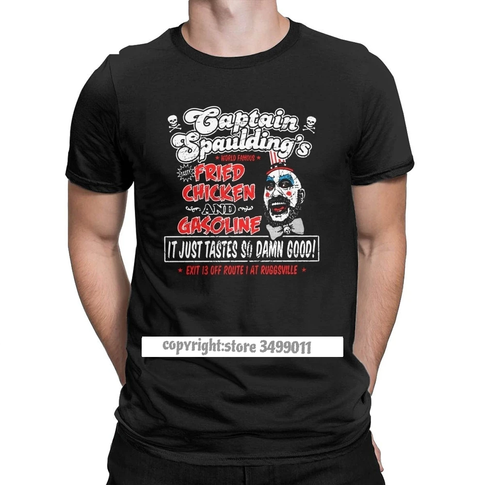 

Men's Captain Spaulding Fried Chicken Tshirt Devils Rejects Tee Shirt House Of 1000 Corpses Tee Shirt Horror Halloween Gift Tops