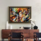 Картина Леонид Афремов с изображением бутылок джаза, настенное искусство, Ночной пейзаж, картины для гостиной, домашний декор, постер, абстрактный Рисунок