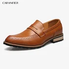 Мужские классические туфли CARANFIER из искусственной кожи, деловые, офисные, однотонные, удобные, с острым носком, дышащие, свадебные, официальные туфли, искусственная кожа, 36-45