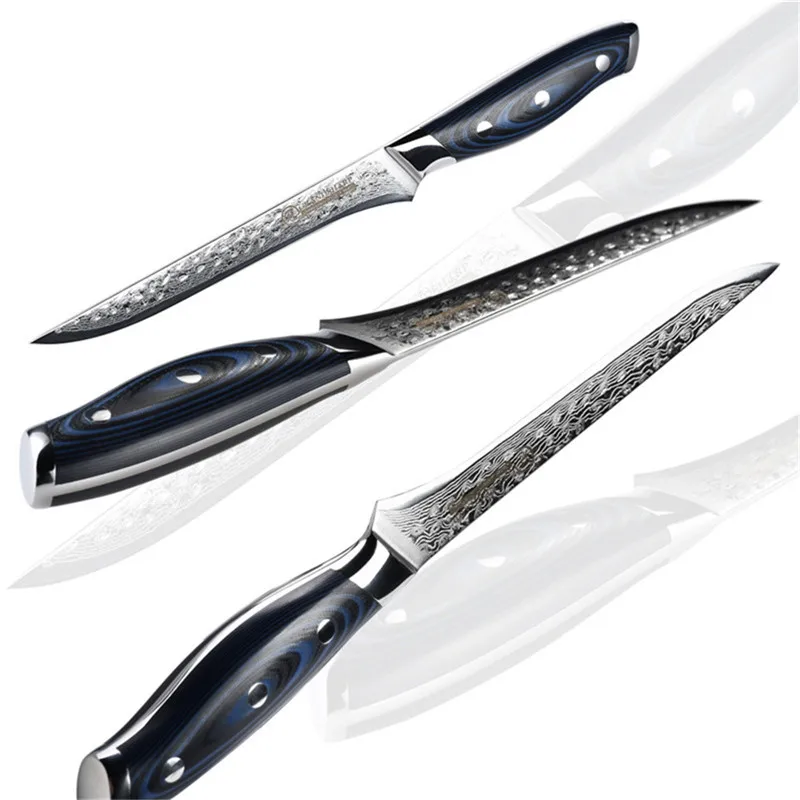 Нож для рыбы Grandsharp 6 дюймов кухонный прибор из дамасской стали с рукояткой