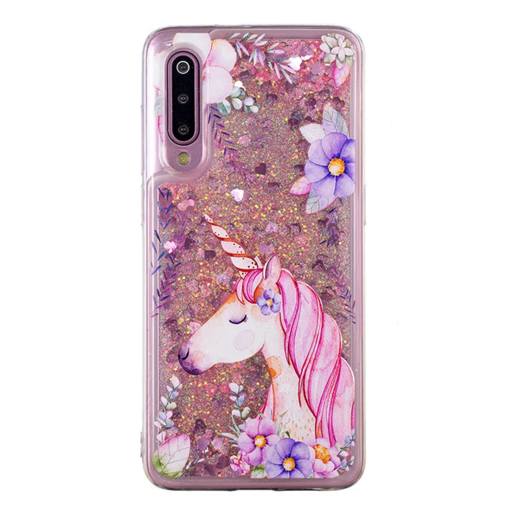Luxury Painted Unicorn Quicksand Case Cover Shell for Xiaomi Mi 9T 9 A2 Lite A1 Pocophone F1 Redmi 7 7A 6 6A 5 5A Note 7 5 6 Pro