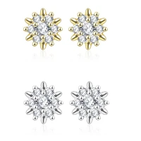 women fashion geometric earrings with full crystal gold two color no fade allergy free classical style brass material