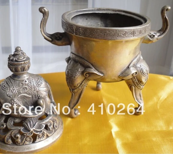 Бесплатная доставка бронзовая статуя слона симпатичная курильница |