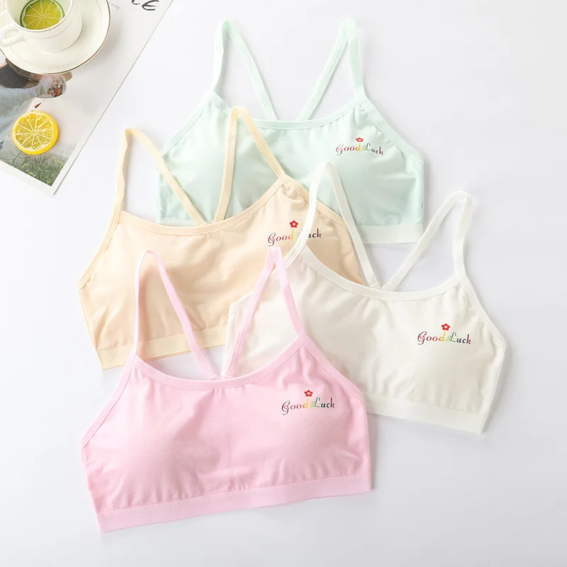 4 шт./лот тренировочные бюстгальтеры для девочек хлопковый детский бюстгальтер