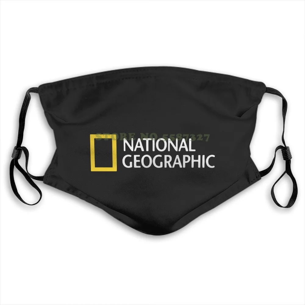 

National Geographic Logo Trending Design Black Size Cool Funny Washable Diy Cool Face Masks