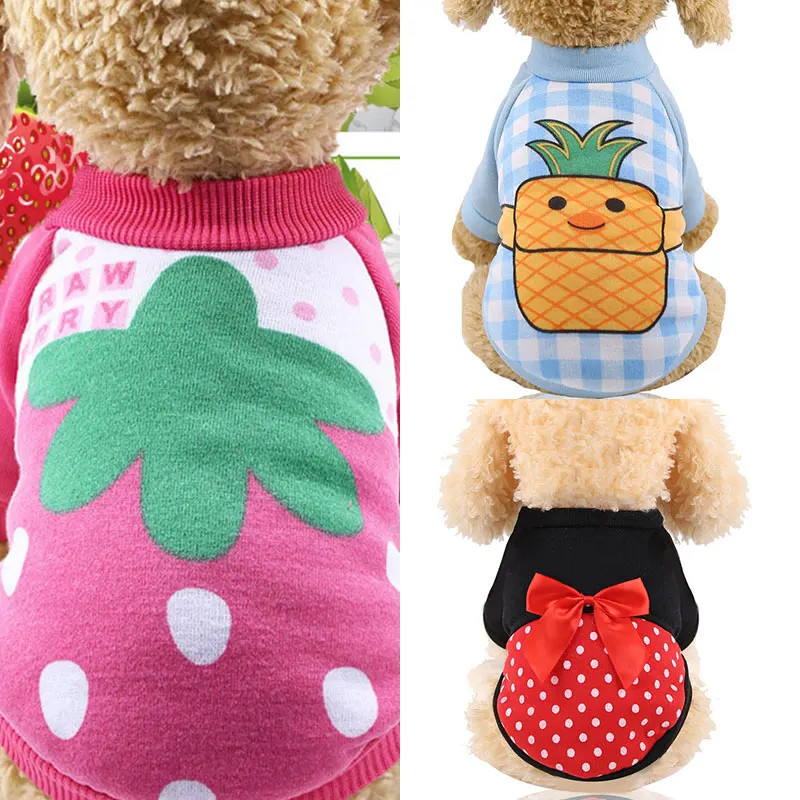 

Dog Cloth For Small Dogs Soft Pet Dog Sweater Fruit Print Fashion Clothing For Dog Winter Chihuahua Clothes Classic Pet Outfit