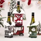 Вязаный чехол для винной бутылки, чехол для бутылки шампанского для дома, рождественские украшения, Рождественский Декор