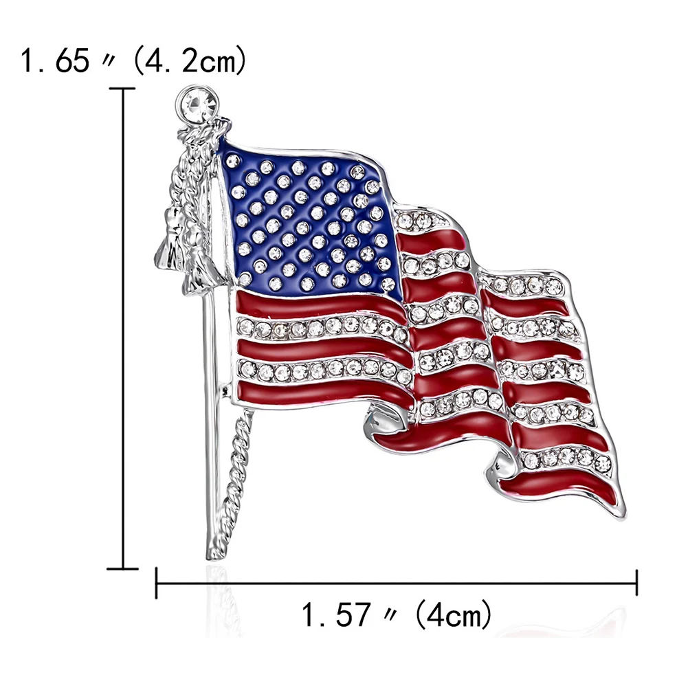 Американский флаг США Национальный звезда значков на булавке Брошь со стразами