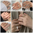 Винтажные золотые серебряного цвета Панк геометрической формы кольца для женщин твист минималистский Регулируемый открытия уплотнительное кольцо женский новые ювелирные изделия LX149