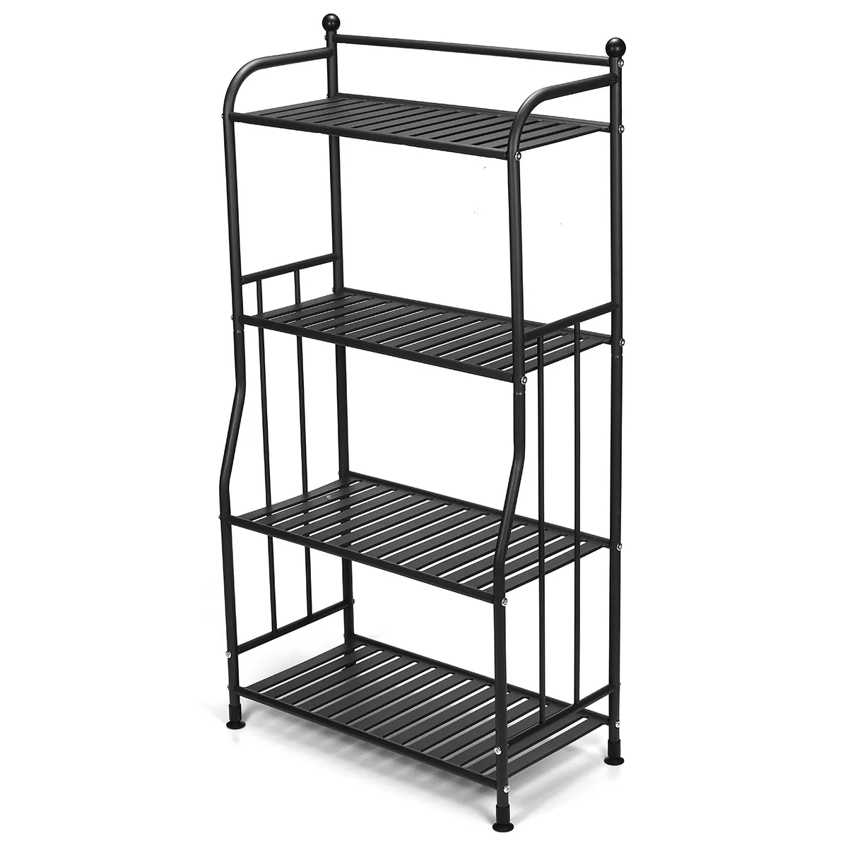 

4-Tier Steel Wire Shelving Unit Organizer Rack Holder Home Kitchen Storage Shelf Bookshelf Storage Display Plant Flower Shelves