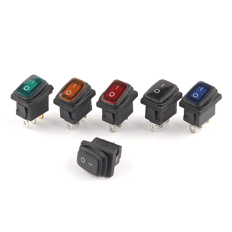 

5PCS Waterproof Rocker Switch 6A 250VAC/10A 125VAC ON-OFF/ON-ON 2/3Pin 2Position Electrical Equipment With Light Power Switch