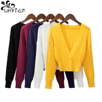 uhytgf cardigan sweater women knit sweater coat spring autumn clothes woman sweaters long sleeve short sweater v neck tops 891