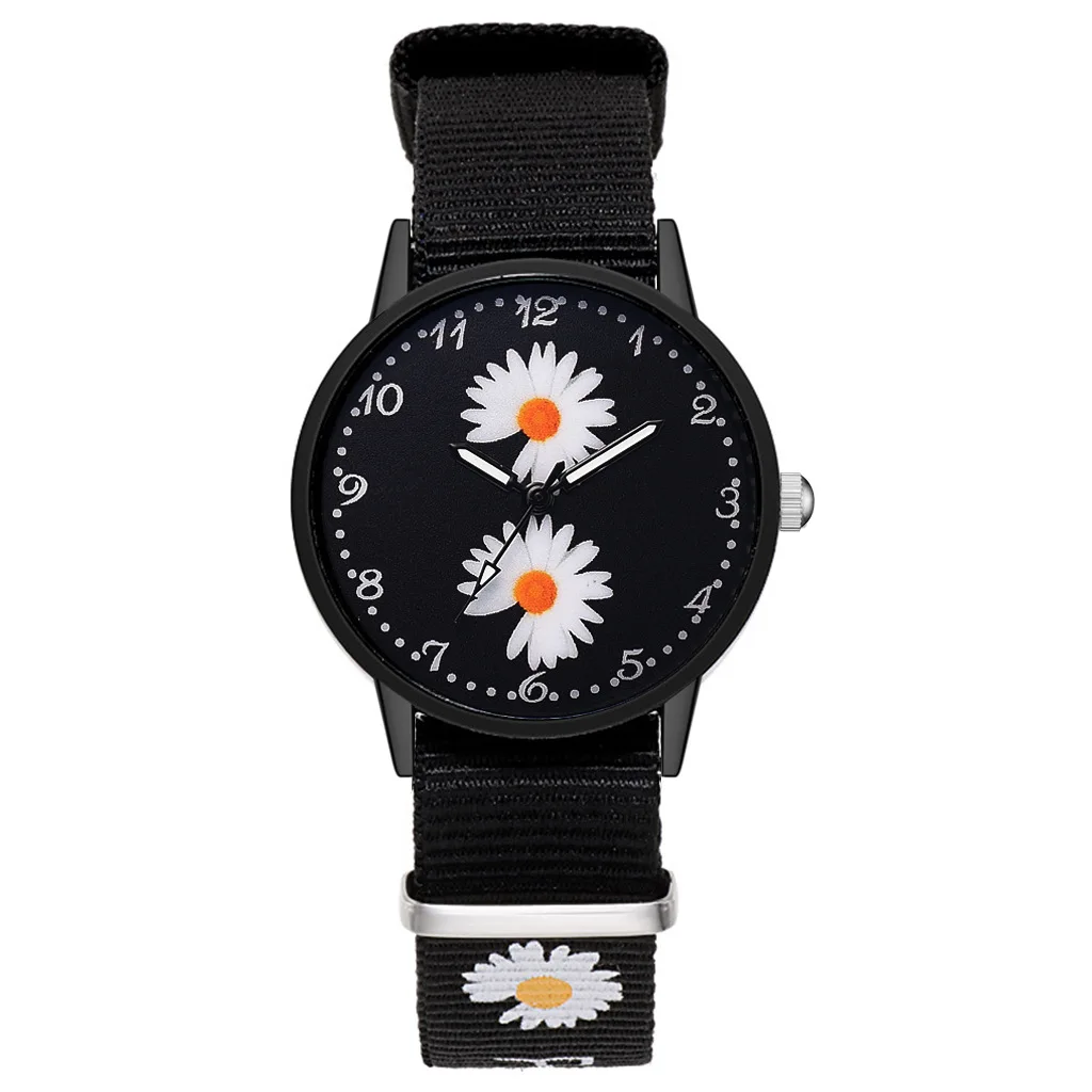 

Trend small daisy watch ins wind student fashion watch simple canvas couple girlfriend chrysanthemum watch