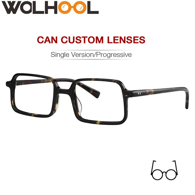 Мужские и женские винтажные прямоугольные очки Suqar в оправе из ацетата|Мужские